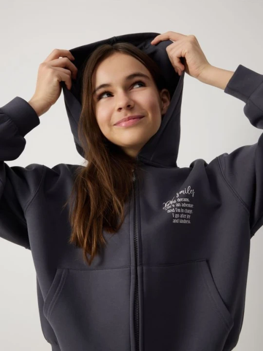Zdjęcie produktu Reserved - Bluza z kapturem - ciemnoszary