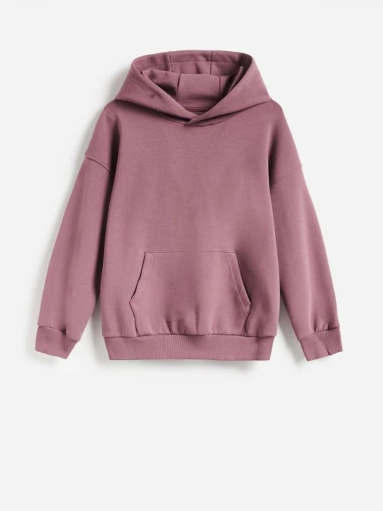 Zdjęcie produktu Reserved - Bluza interlock z kapturem - fioletowy