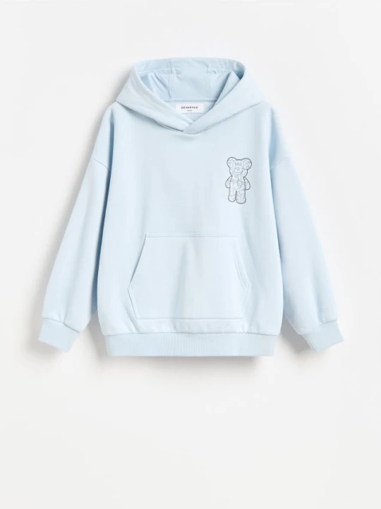 Zdjęcie produktu Reserved - Bluza z kapturem - jasnoniebieski