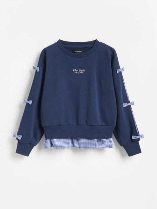 Zdjęcie produktu Reserved - Bluza z kokardkami - granatowy