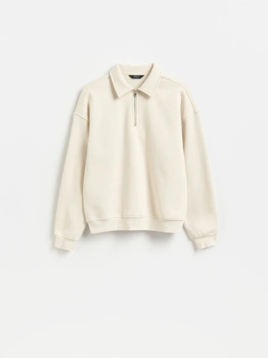 Zdjęcie produktu Reserved - Bluza z kołnierzykiem polo - beżowy