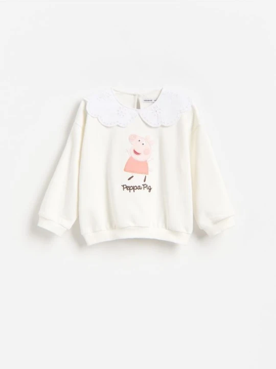 Zdjęcie produktu Reserved - Bluza z kołnierzykiem Świnka Peppa - złamana biel