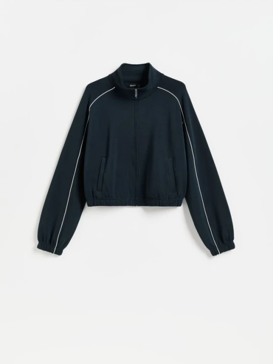Zdjęcie produktu Reserved - Bluza z kontrastową lamówką - granatowy