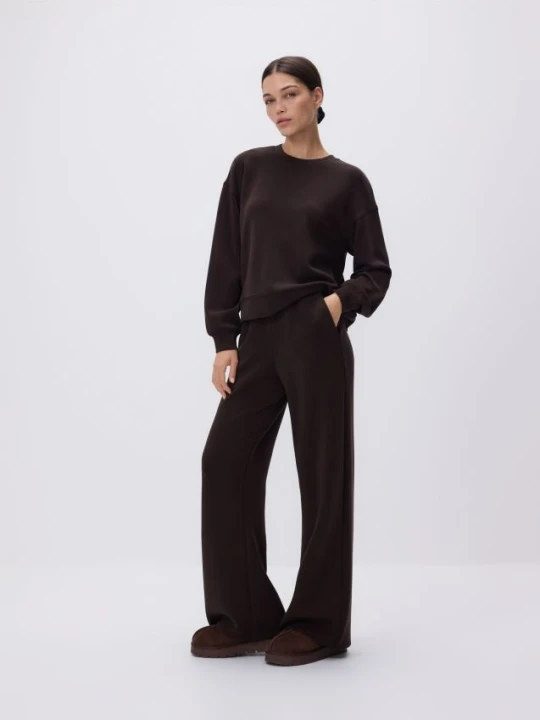 Zdjęcie produktu Reserved - Bluza z modalem - ciemnobrązowy