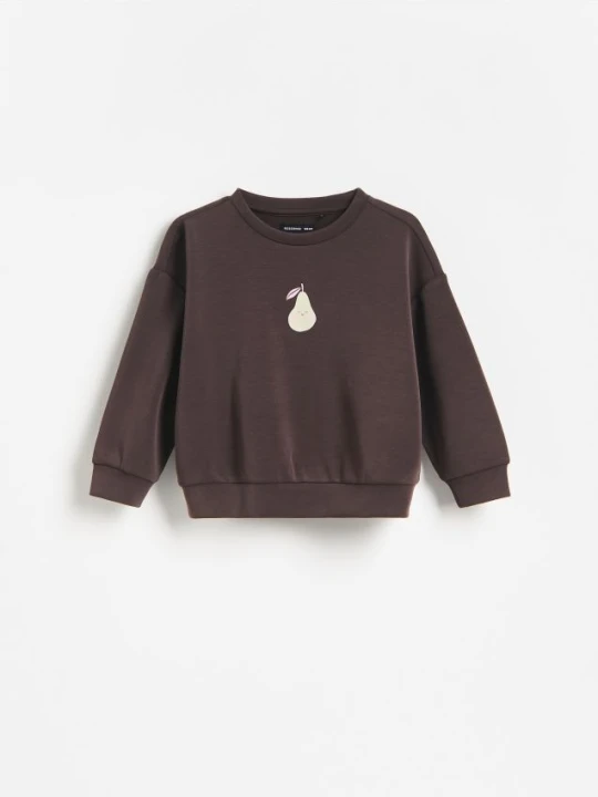 Zdjęcie produktu Reserved - Bluza z modalem - ciemnobrązowy