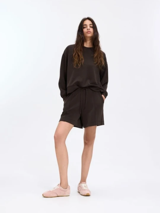 Zdjęcie produktu Reserved - Bluza z modalem - ciemnobrązowy