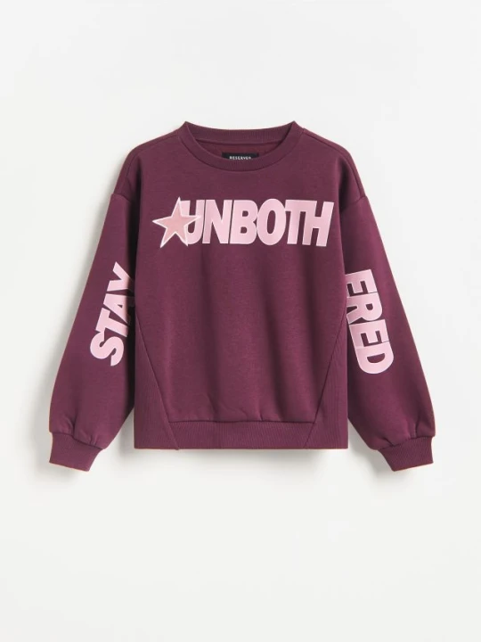 Zdjęcie produktu Reserved - Bluza z nadrukem - mahoniowy