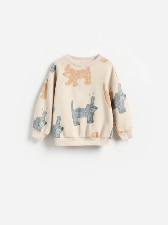 Zdjęcie produktu Reserved - Bluza z nadrukiem - beżowy