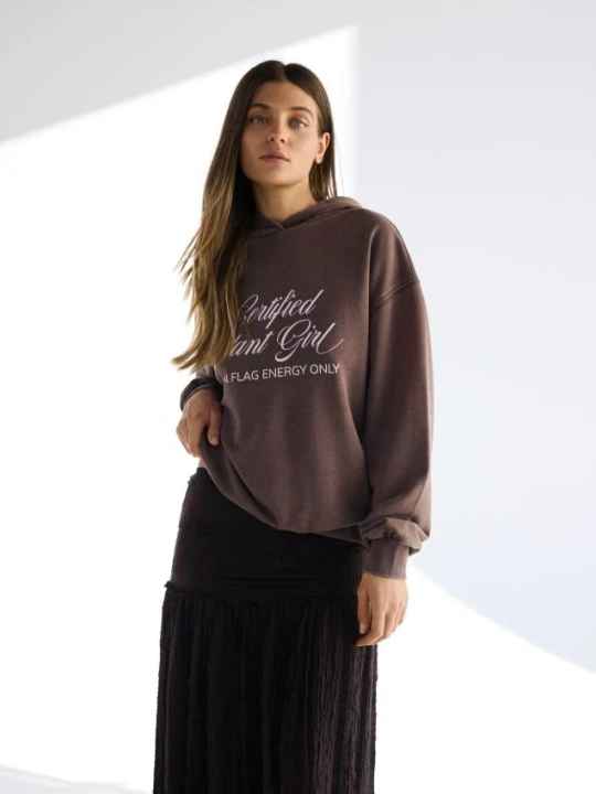 Zdjęcie produktu Reserved - Bluza z nadrukiem - ciemnobrązowy