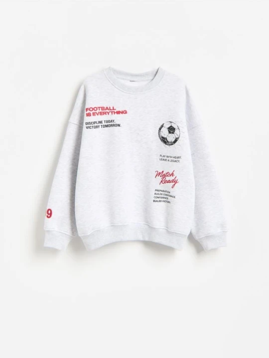 Zdjęcie produktu Reserved - Bluza z nadrukiem - jasnoszary