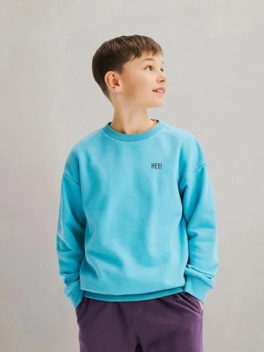 Zdjęcie produktu Reserved - Bluza z nadrukiem - jasnoturkusowy