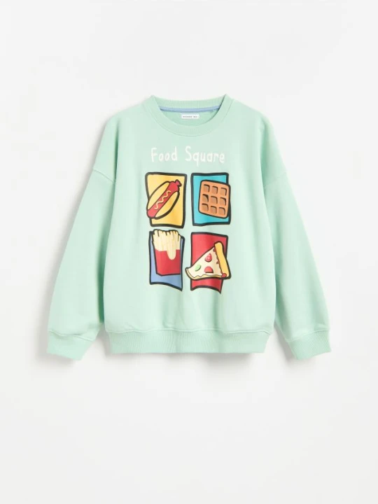 Zdjęcie produktu Reserved - Bluza z nadrukiem - jasnozielony