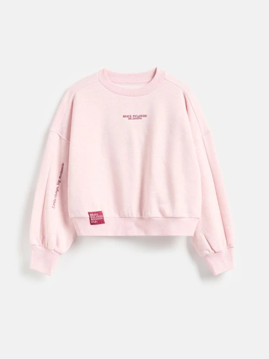 Zdjęcie produktu Reserved - Bluza z napisem na plecach - pastelowy róż