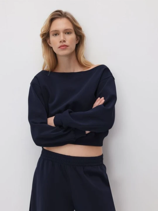 Zdjęcie produktu Reserved - Bluza z odkrytymi ramionami - granatowy