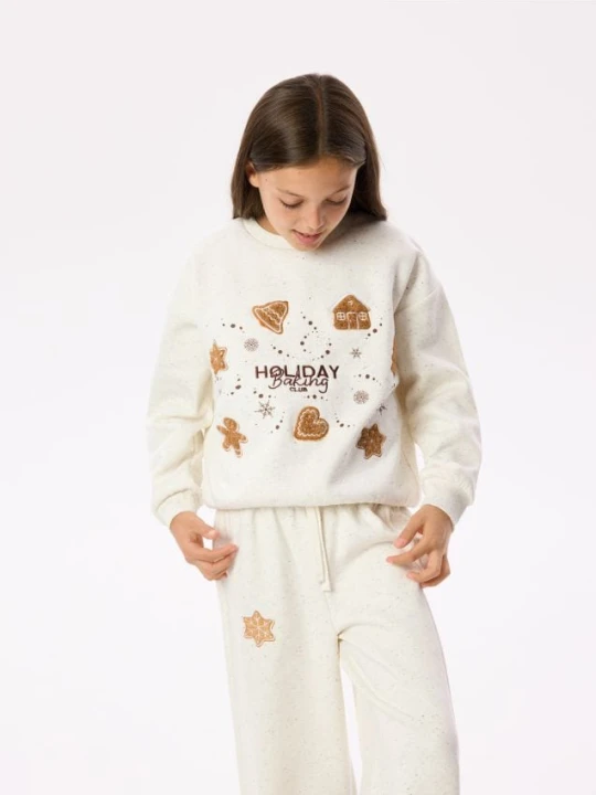 Zdjęcie produktu Reserved - Bluza ze świątecznym wzorem - złamana biel