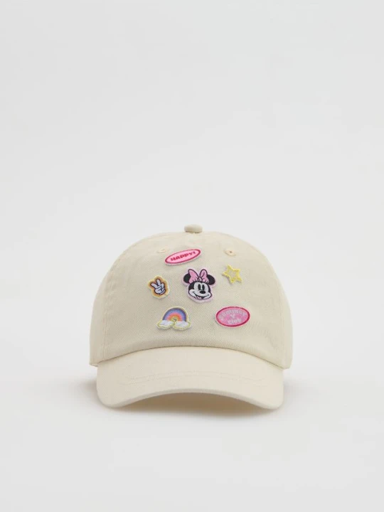 Zdjęcie produktu Reserved - Czapka z naszywkami Minnie Mouse - złamana biel