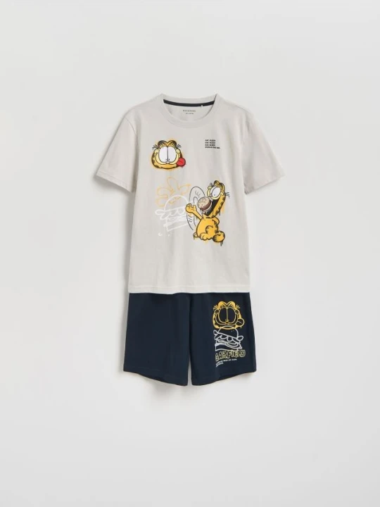 Zdjęcie produktu Reserved - Dwuczęściowa piżama GARFIELD - jasnoszary