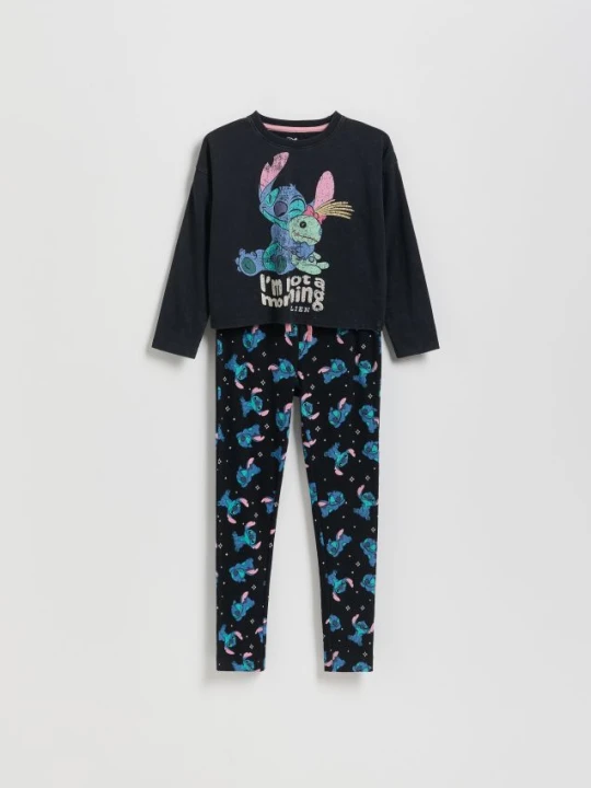 Zdjęcie produktu Reserved - Dwuczęściowa piżama Lilo i Stitch - ciemnoszary