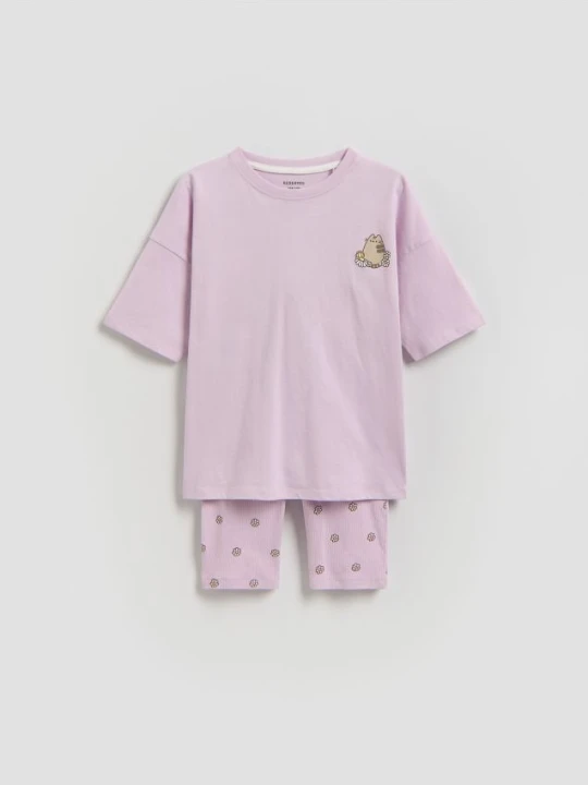 Zdjęcie produktu Reserved - Dwuczęściowa piżama Pusheen - fioletowy