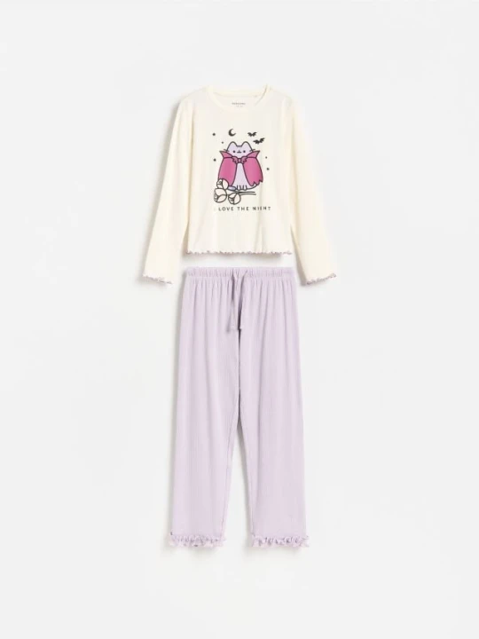 Zdjęcie produktu Reserved - Dwuczęściowa piżama Pusheen - fioletowy