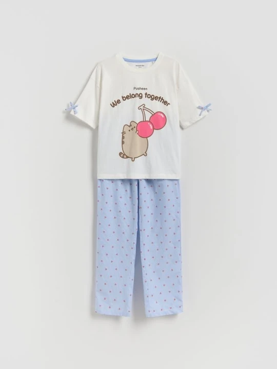 Zdjęcie produktu Reserved - Dwuczęściowa piżama Pusheen - złamana biel