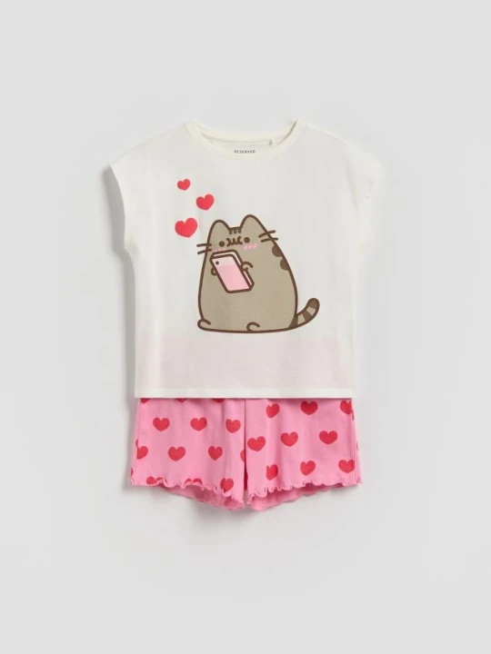 Zdjęcie produktu Reserved - Dwuczęściowa piżama Pusheen - złamana biel