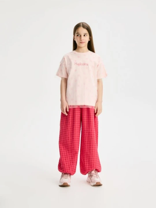 Zdjęcie produktu Reserved - Dwuwarstwowy t-shirt z nadrukiem - wielobarwny
