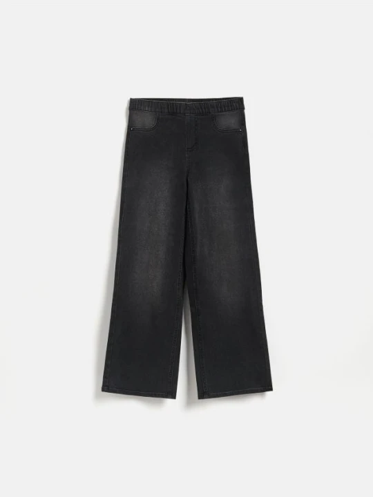 Zdjęcie produktu Reserved - Elastyczne jeansy wide leg - czarny