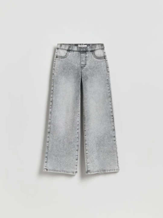 Zdjęcie produktu Reserved - Elastyczne jeansy wide leg - jasnoszary