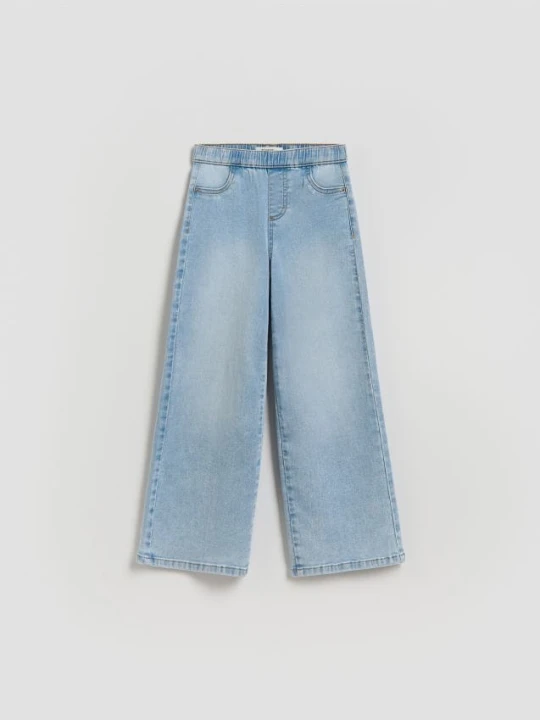 Zdjęcie produktu Reserved - Elastyczne jeansy wide leg - niebieski