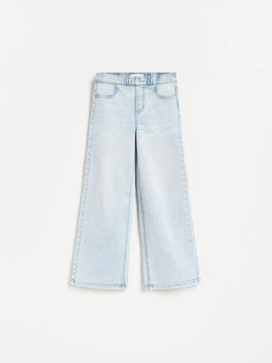 Zdjęcie produktu Reserved - Elastyczne jeansy wide leg - niebieski