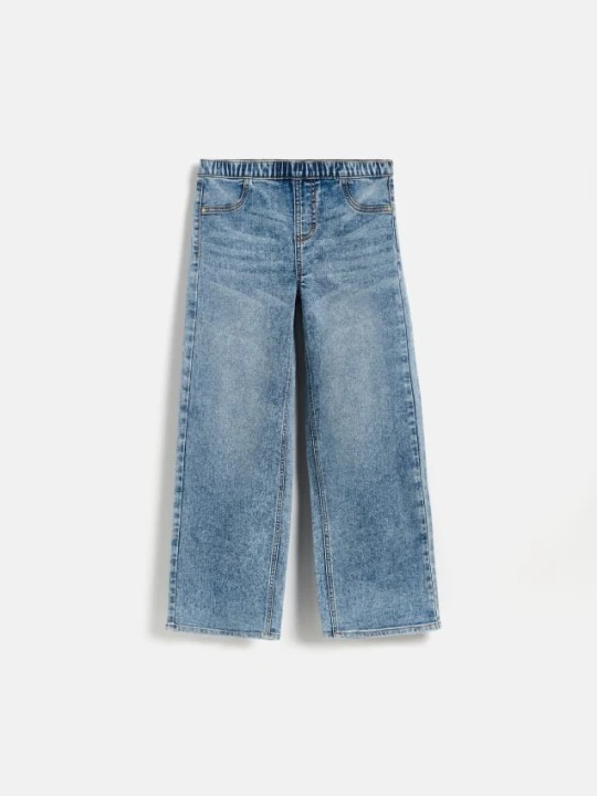 Zdjęcie produktu Reserved - Elastyczne jeansy wide leg - niebieski