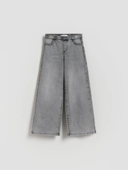 Zdjęcie produktu Reserved - Elastyczne jeansy wide leg - szary
