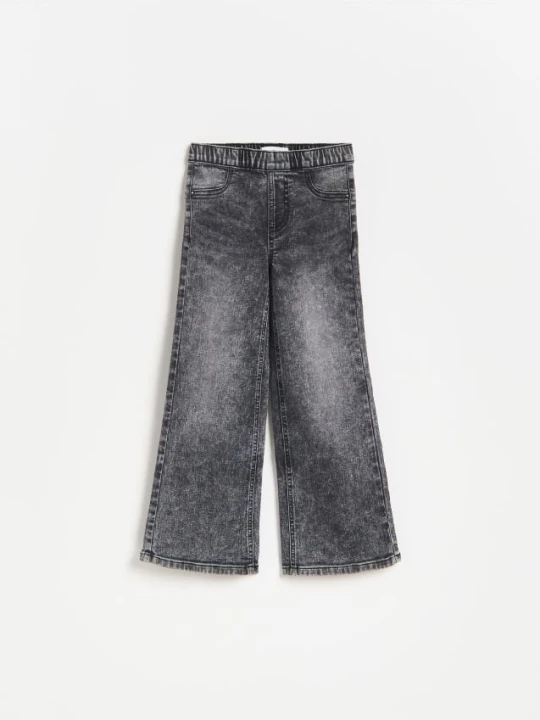 Zdjęcie produktu Reserved - Elastyczne jeansy wide leg - szary
