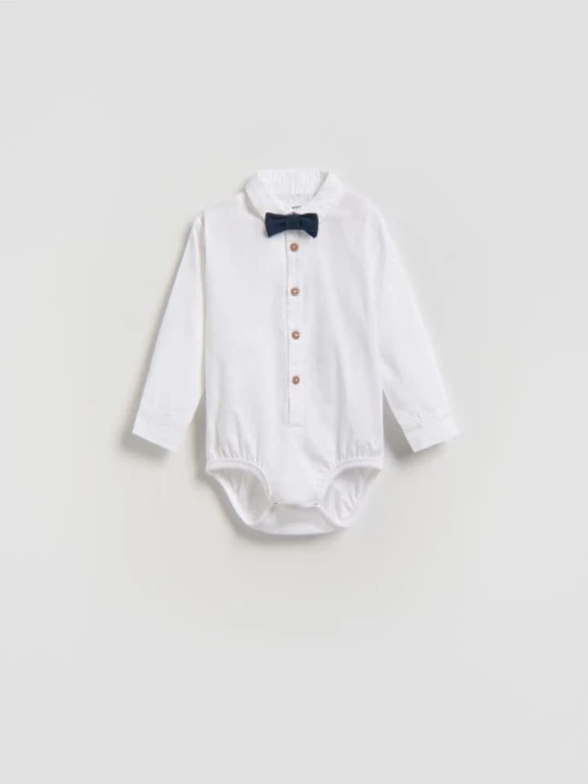 Zdjęcie produktu Reserved - Eleganckie body z muchą - biały