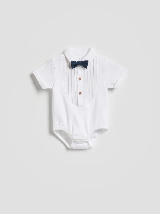 Zdjęcie produktu Reserved - Eleganckie body z muchą - biały