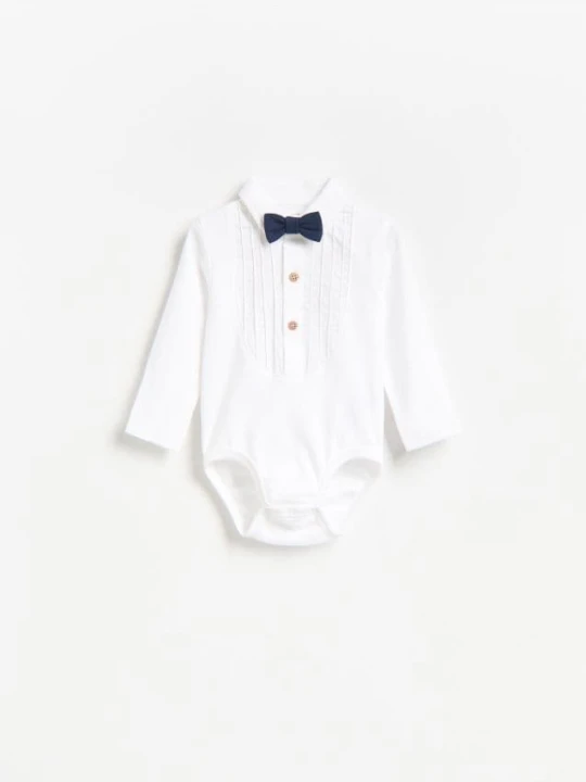 Zdjęcie produktu Reserved - Eleganckie body z muchą - biały