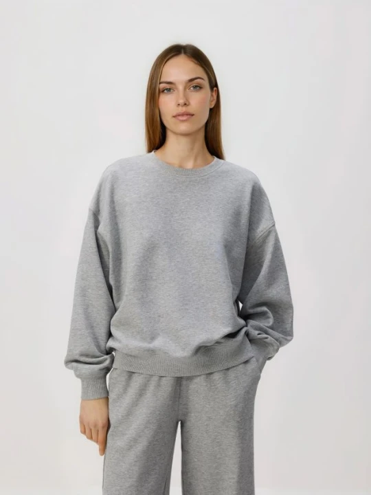 Zdjęcie produktu Reserved - Gładka bluza z bawełną - jasnoszary