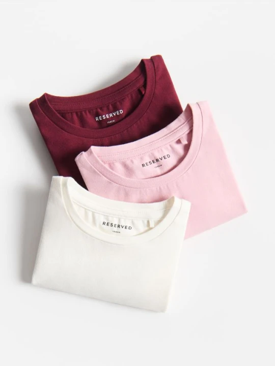 Zdjęcie produktu Reserved - Gładki t-shirt 3 pack - wielobarwny