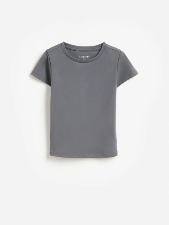 Zdjęcie produktu Reserved - Gładki t-shirt - ciemnoszary