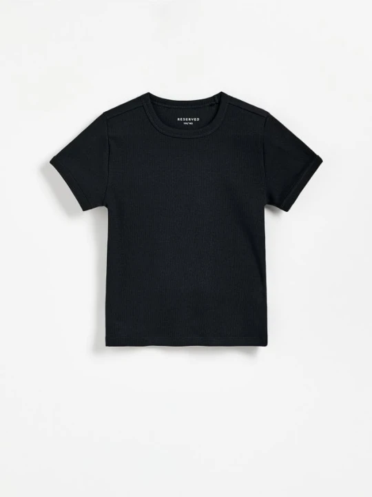 Zdjęcie produktu Reserved - Gładki t-shirt - czarny