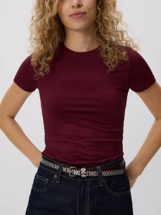 Zdjęcie produktu Reserved - Gładki t-shirt regular fit - bordowy