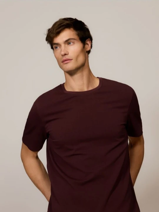 Zdjęcie produktu Reserved - Gładki t-shirt regular fit - brązowy