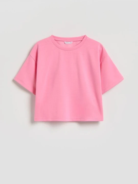 Zdjęcie produktu Reserved - Gładki t-shirt z modalem - różowy