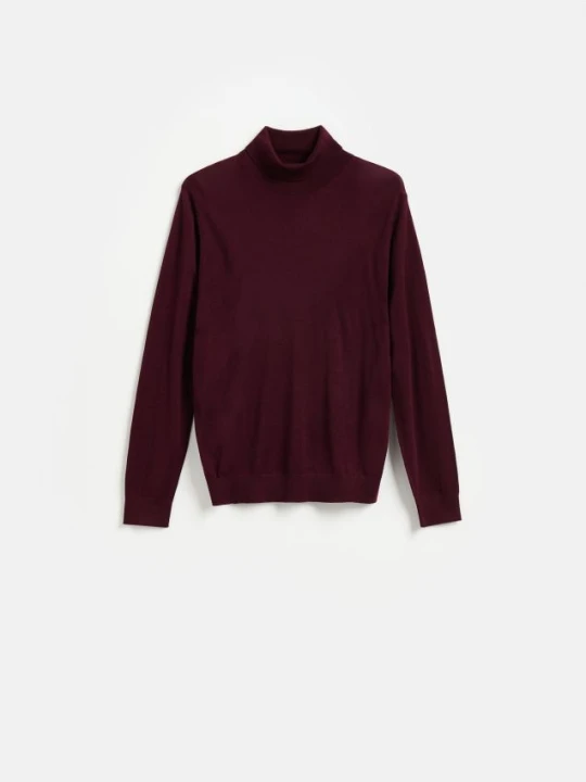 Zdjęcie produktu Reserved - Golf z wełny merino - bordowy