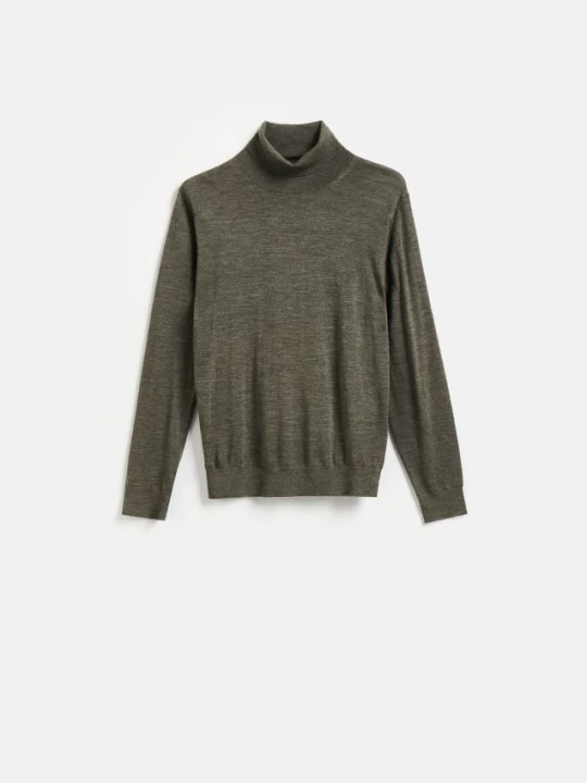 Zdjęcie produktu Reserved - Golf z wełny merino - ciemnozielony