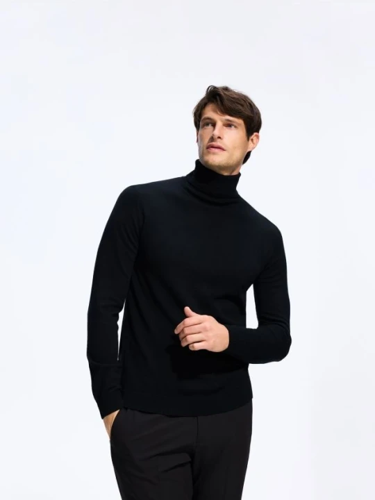 Zdjęcie produktu Reserved - Golf z wełny merino - czarny