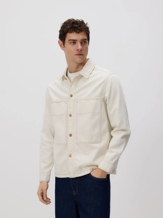 Zdjęcie produktu Reserved - Jeansowa koszula comfort fit - złamana biel