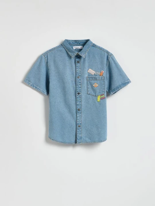 Zdjęcie produktu Reserved - Jeansowa koszula oversize - niebieski
