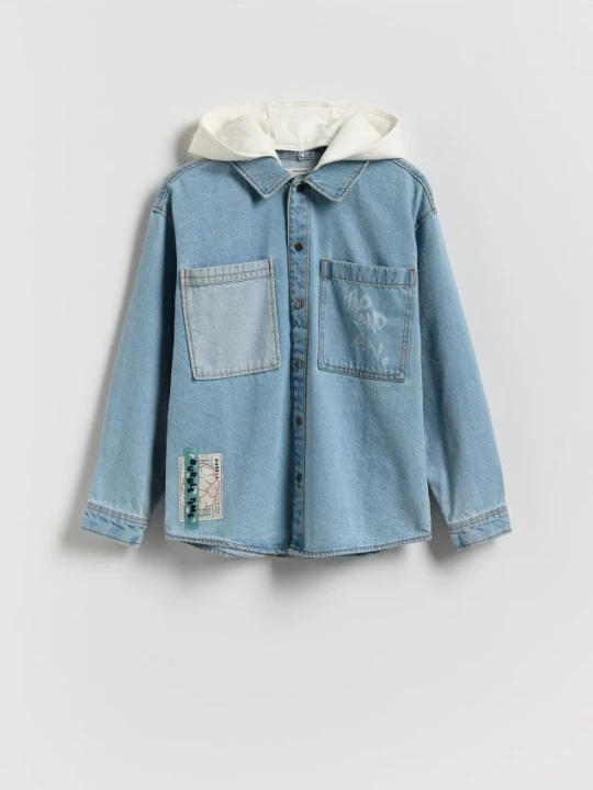 Zdjęcie produktu Reserved - Jeansowa koszula oversize - niebieski